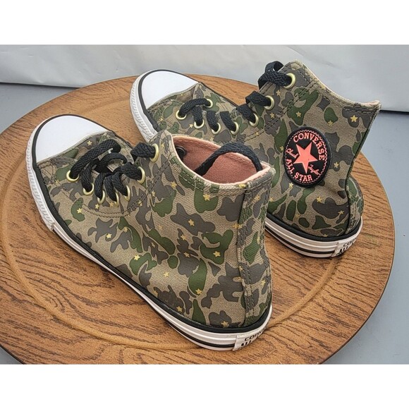 Girls’ Camo Converse Chuck Taylor Hi Tops Size 3 - Picture 5 of 14